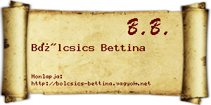 Bölcsics Bettina névjegykártya